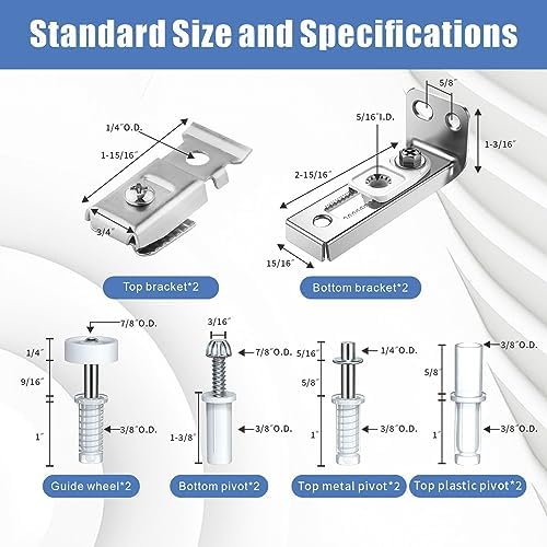 Yritma 2-Pack Bifold Door Hardware Kit for 78 to 1-inch Tracking