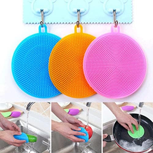 Premium Silicone Dish Scrubber Set 7PCS Safe for Oils BPA Free Heat Resistant Eco-Friendly