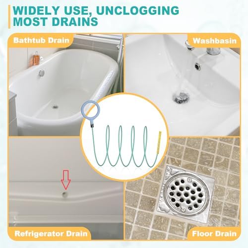 Drain Soon 50 Sink Snake Hair Remover Anti-Break Long Drain Clogger