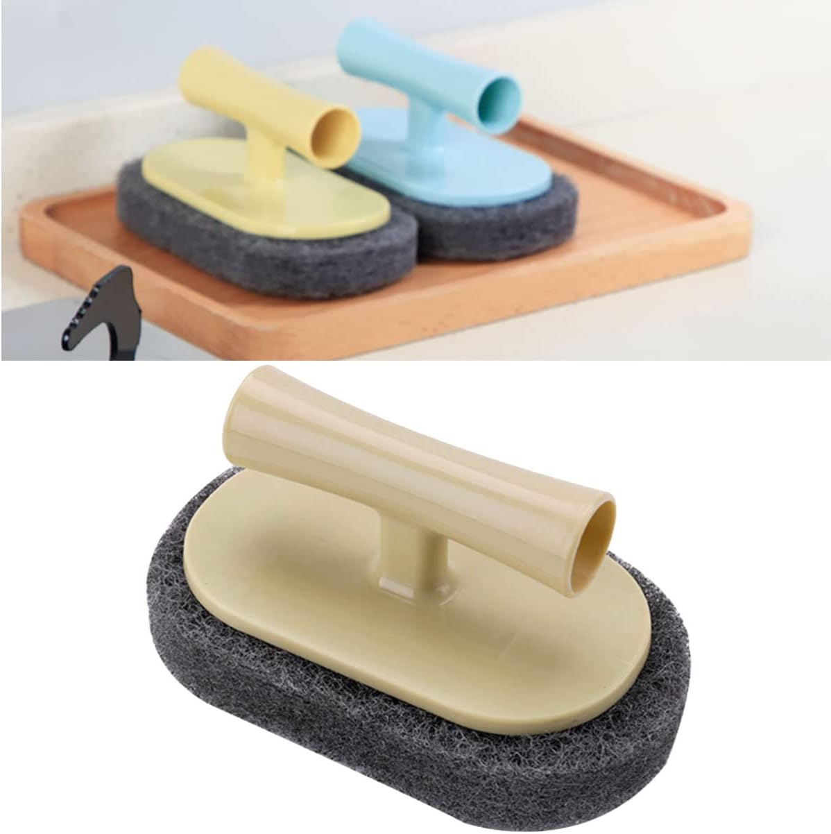 Zerodeko 3pcs Kitchen Bathroom Cleaning brushes - Ergonomic Handle Non-scratch Heavy-Duty Go To for Your Cleaning Needs