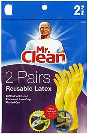 Mr Clean Large Reusable Latex Gloves 2 Color Set
