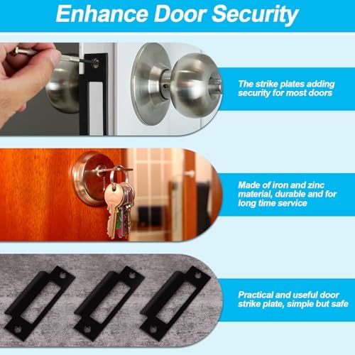Haiabei 3-Piece Stainless Steel Door Strike Plate Set 4-78