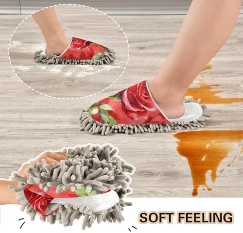 Burbuja Rose Mop Slippers Soft Microfiber Washable Kitchen Living