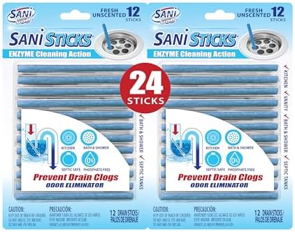 SANI 360 Sani Sticks - Effortless Drain Cleaner Deodorizer