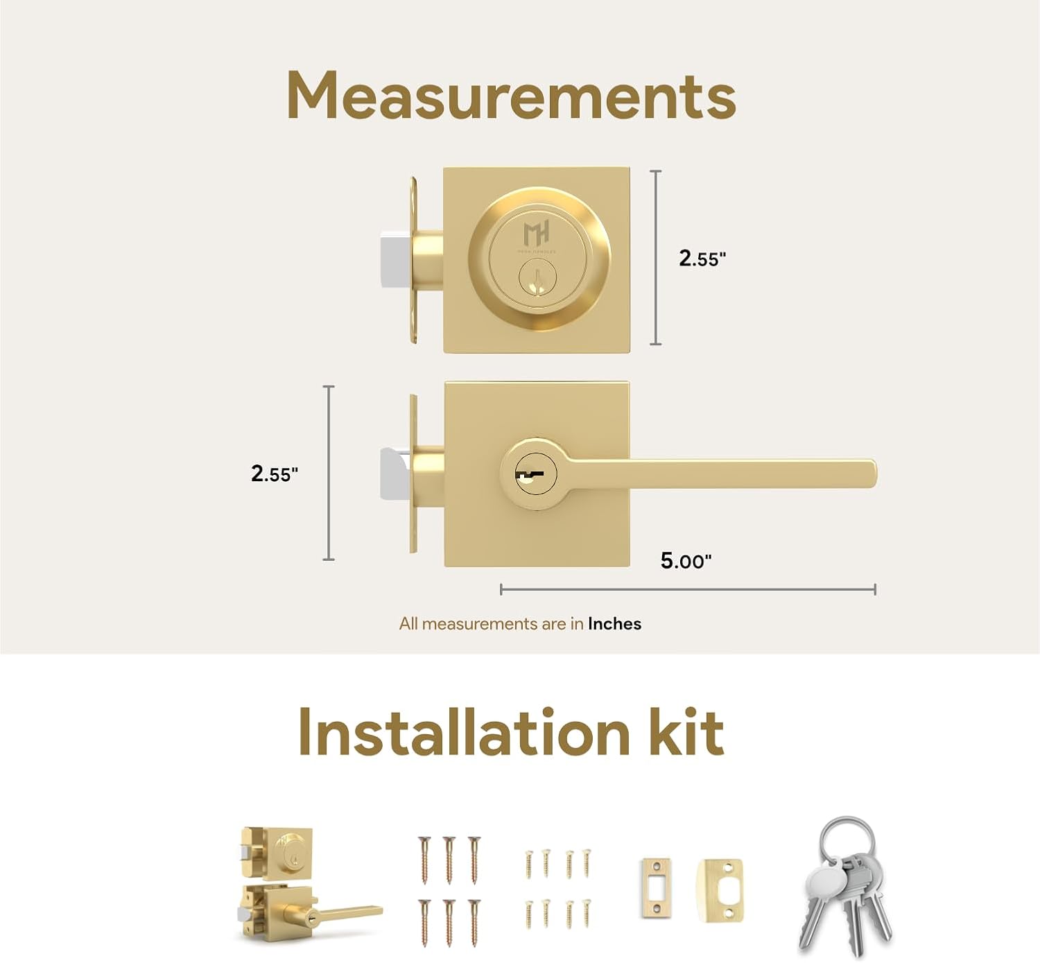 Upgrade Your Door Security with Mega Handles - Entry Lever Door Handle and Key Combo