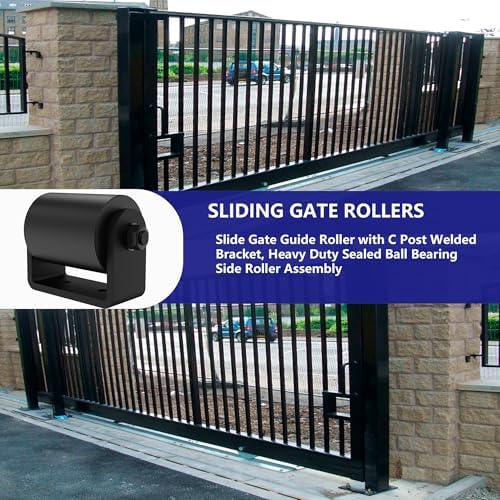Sdstone 2Pack Slide Gate Guide Roller with C Post Welded Bracket
