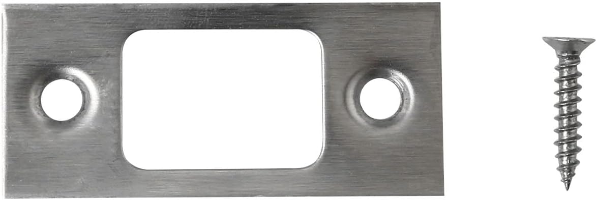 DGBRSM2-Piece Stainless Steel Door Strike Plate with Screws - SATIN BRUSHED NICKEL RELIABLE security plate high quality