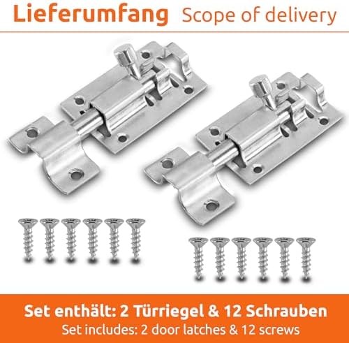 Sturdy 2-Pack Door Latch Locks for Outdoor Indoor Use