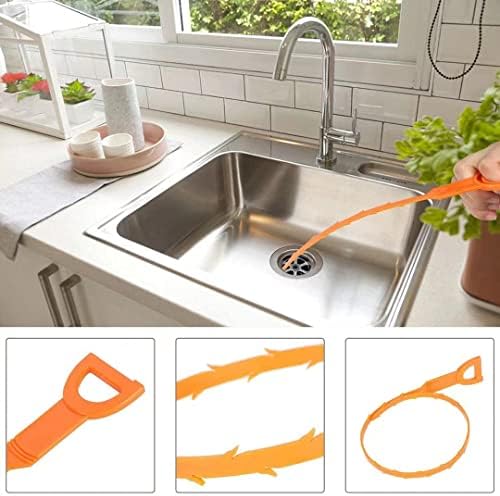 Drain Clog Remover Set - 5-Piece 25-inch Snake Drain with P-trap