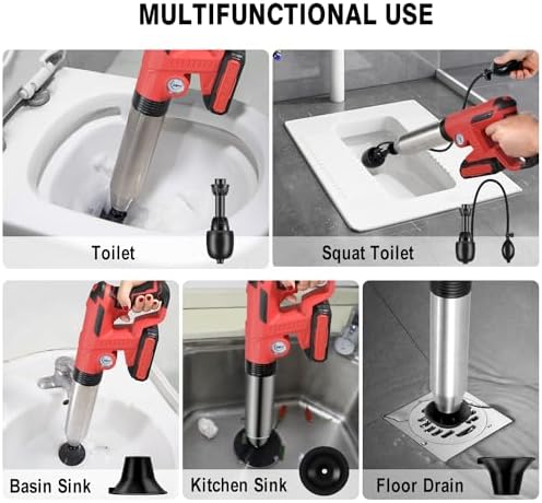Quick-Clear 2-in-1 Electric Toilet Plunger with Rechargeable Battery