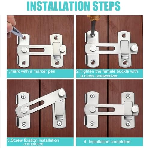 Li-TianFeng 304 Stainless Steel Barn Door Lock 1-Piece