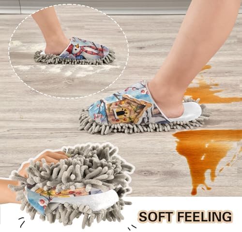 WhatsApp - White Christmas Snow Bird Mop Slippers