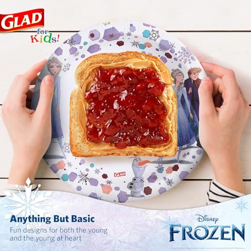 Glad for Kids Disney Frozen 85Paper Plates for Snack Meal Use 2-Pack