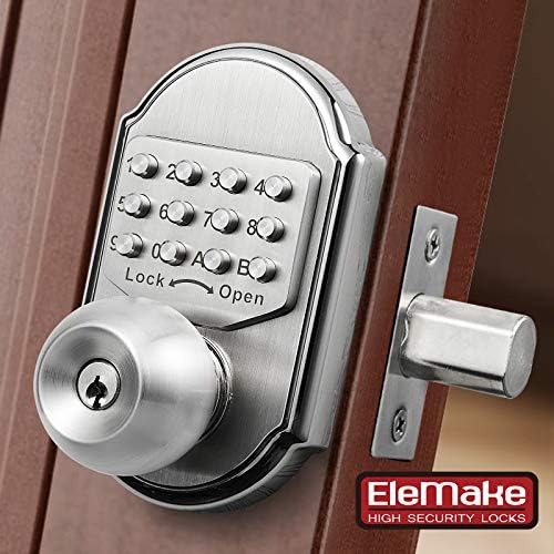 Megaflint Keyless Entry Deadbolt Lock - 100 Mechanical Stainless Steel Passcode or Key