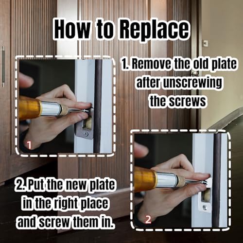 4-Piece Door Strike Plate Set for Exterior Doors