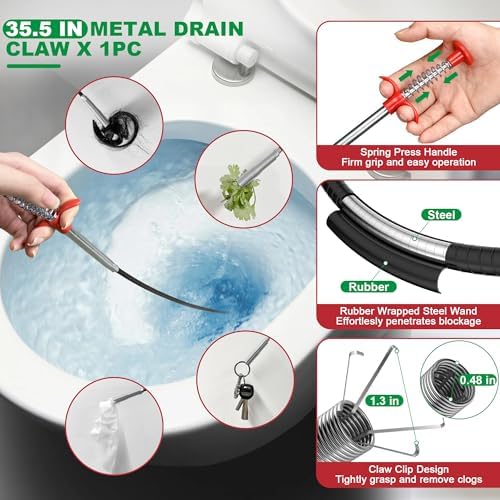 EastLink Complete Drain Clog Remover Set 18PCS