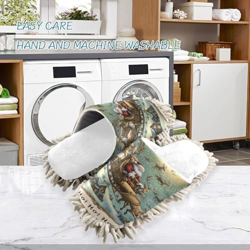 White Christmas Night Reindeer Mop Slippers