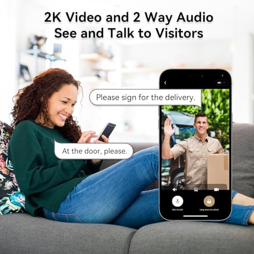 Secure 2K Smart Door Lock with Built-in Camera and Voice Control
