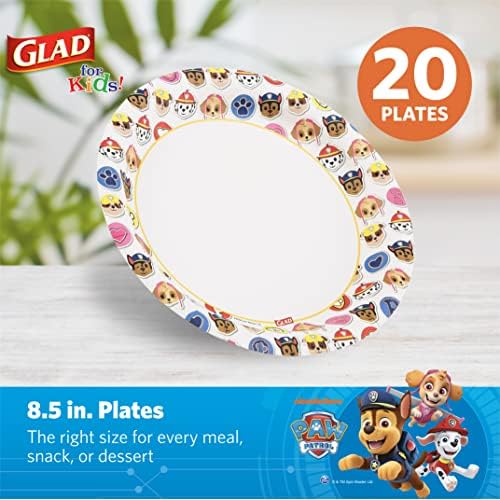Perfect for Kids Glad Paw Patrol Emoji 85-Inch Disposable Plates