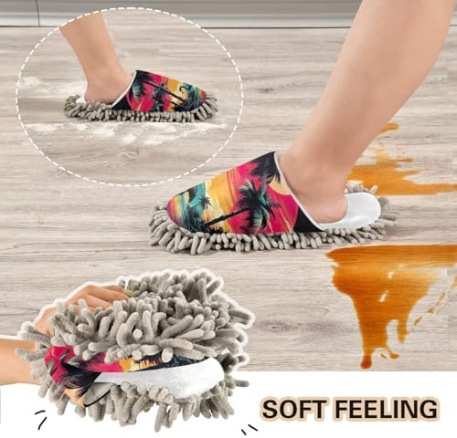 Cozy Flamingo Mop Slippers for Wood Floors