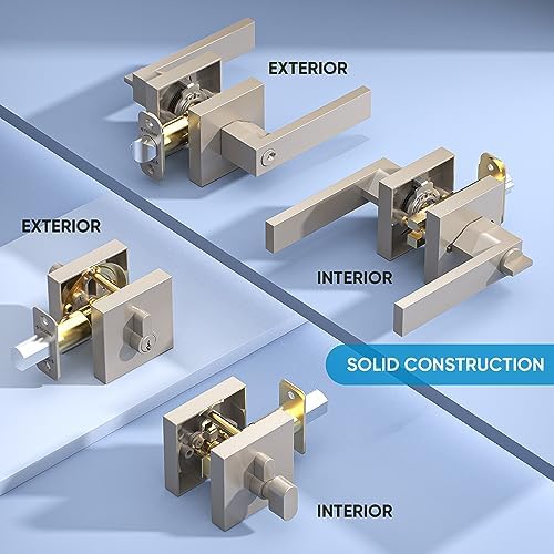 Ticonn Door Handle Set Premium Heavy Duty Door Lever for Home and Bathroom Use