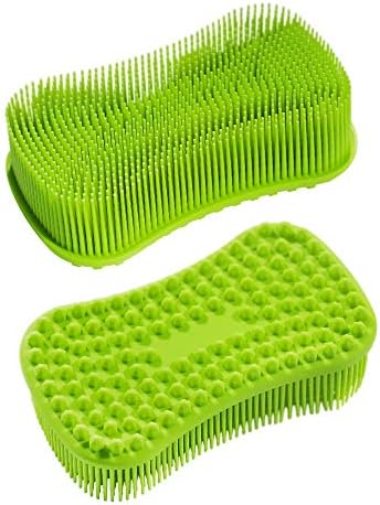 TOPHOMEGreen Silicone Scrubber -ultipurpose Kitchen Bathroom Cleaning Tool