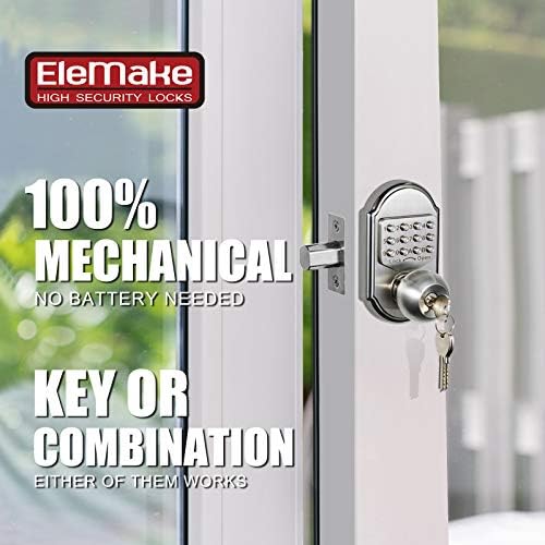Megaflint Keyless Entry Deadbolt Lock - 100 Mechanical Stainless Steel Passcode or Key