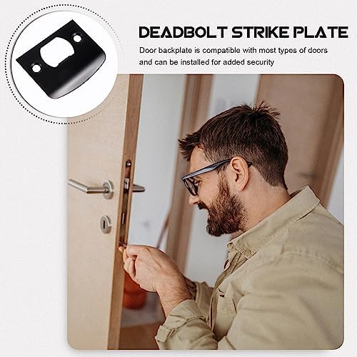 Doitool 20-Piece Professional Steel Door Strike Plate Set Black