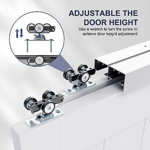 High-Quality 4FT Bypass Door Hardware Top-Mounted Design for Smooth Quiet Operation