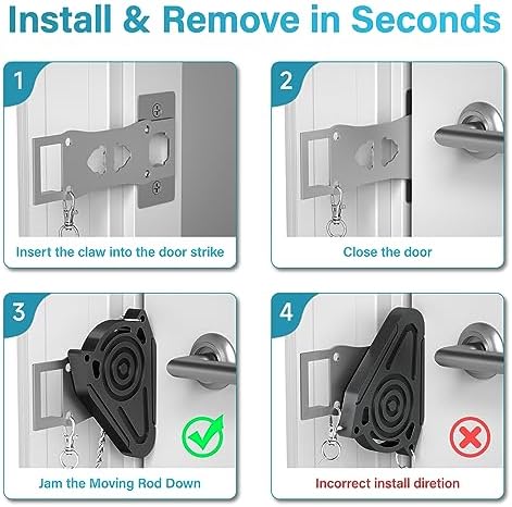 Travelessential Door Lock - Strong Durable and Compact for Your Security Needs