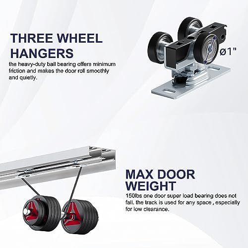 High-Quality 4FT Bypass Door Hardware Top-Mounted Design for Smooth Quiet Operation