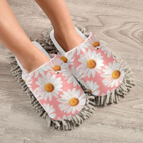 Burbuja Daisy Flowers Mop Slippers for Home and Kitchen Cleaning