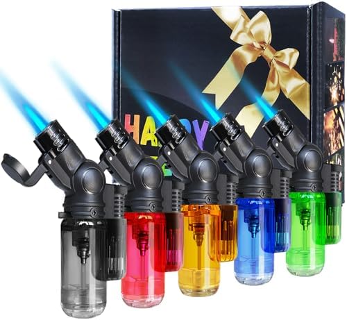 Portable 5 Pack Refillable Torch Lighter Set