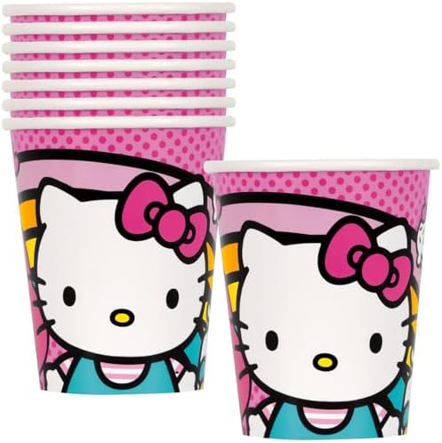 Hello Kitty Friends Pink White Paper Cups - 9 oz - 8 Count