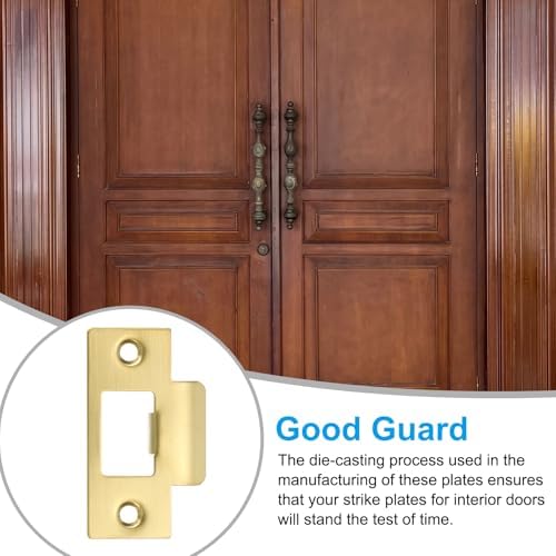 TruePLATEPATIKIL 2-34 Sant-Stainless Steel Door Lock Strike PlateInteriorExterior Door UseGold