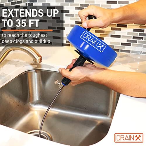 DrainX Pro Steel Drum Auger - Effortlessly Unclog Pipes with a Durable Tool