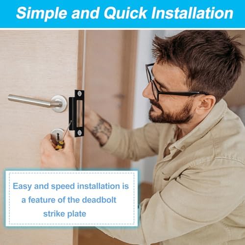 Haiabei 3-Piece Stainless Steel Door Strike Plate Set 4-78