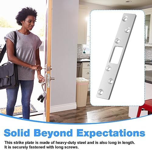 RO6G 72001 Lock Strike Plate Set brushed nickel 12 screws door security