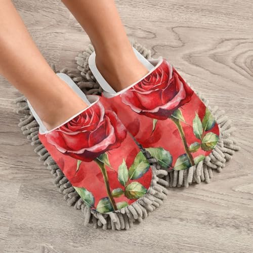 Burbuja Rose Mop Slippers Soft Microfiber Washable Kitchen Living