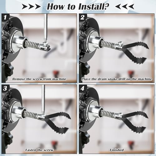 DRIP-RESISTANT Drain Cleaner Set for Clogs 4-Piece Pipe Drain Fixer COITEK Black Durable Easy to Use