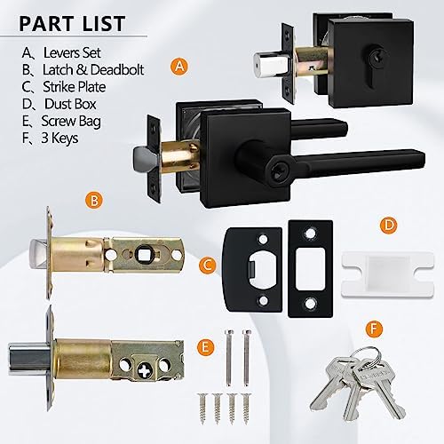 NEWBANGKEYED ENTRY DOOR COMBO with Matte Black Finish