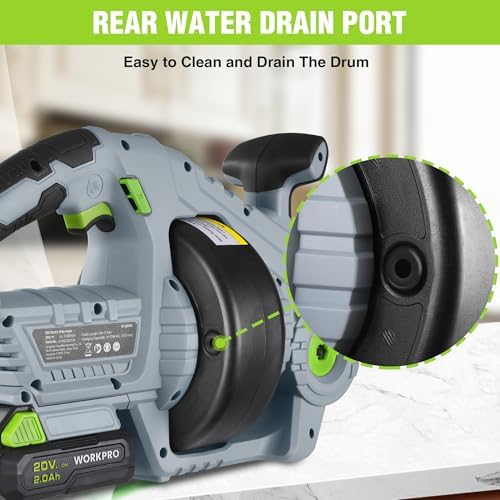 WORKPRO 25 Ft Electric Drain Auger Cordless 20AH Battery Effortless Drainage