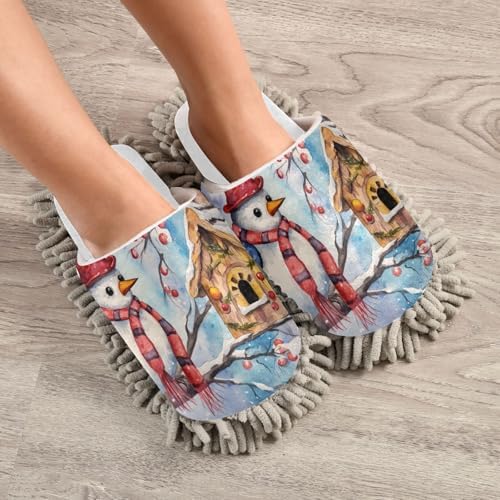 WhatsApp - White Christmas Snow Bird Mop Slippers