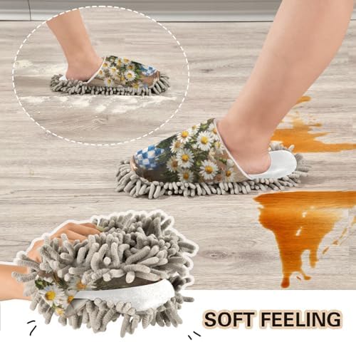 Burbuja Daisy Flower Mop Slippers Waterproof Noise-Reduces