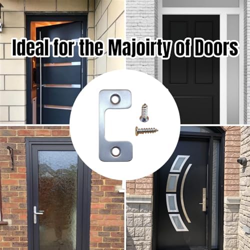 4-Piece Door Strike Plate Set for Exterior Doors