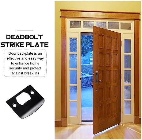 Doitool 20-Piece Professional Steel Door Strike Plate Set Black