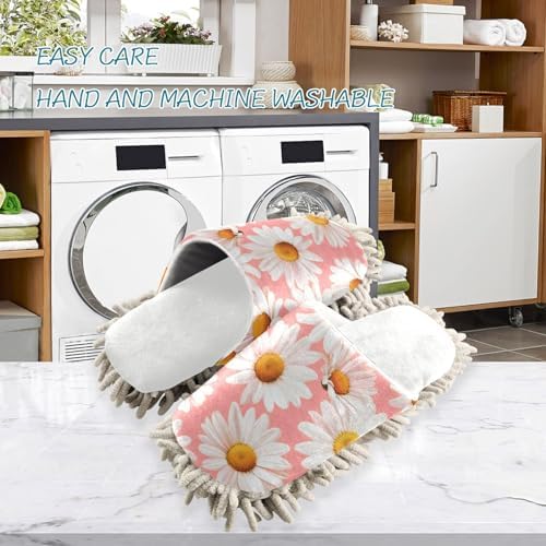 Burbuja Daisy Flowers Mop Slippers for Home and Kitchen Cleaning