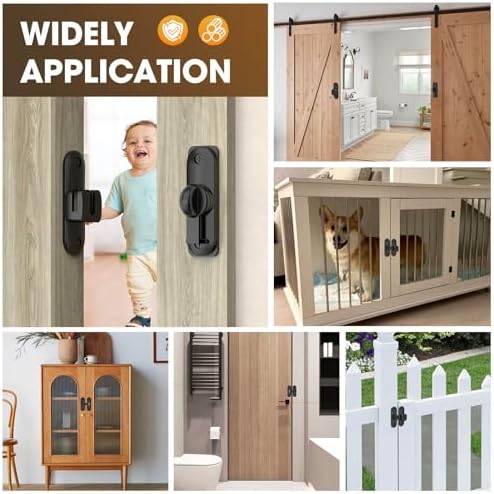 Multi-Angle Barn Door and Latch Lock Set with Zinc Alloy Surface Treatment