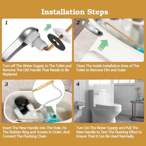 Stainless Steel Toilet Handle Kit Universal Front Mount for American Standard Toilets Easy to Install and Durable