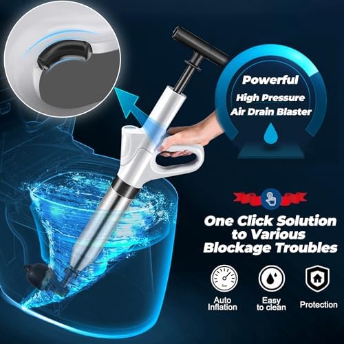 Unclog Your Toilets in Seconds with Our Powerful Air Plunger Super Fast Easy to Use and Safe